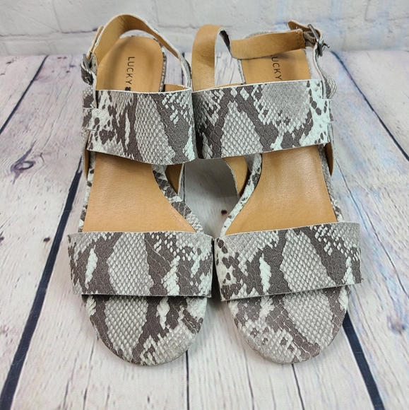 Lucky Brand snake skin print heels size 8 - Picture 3 of 9